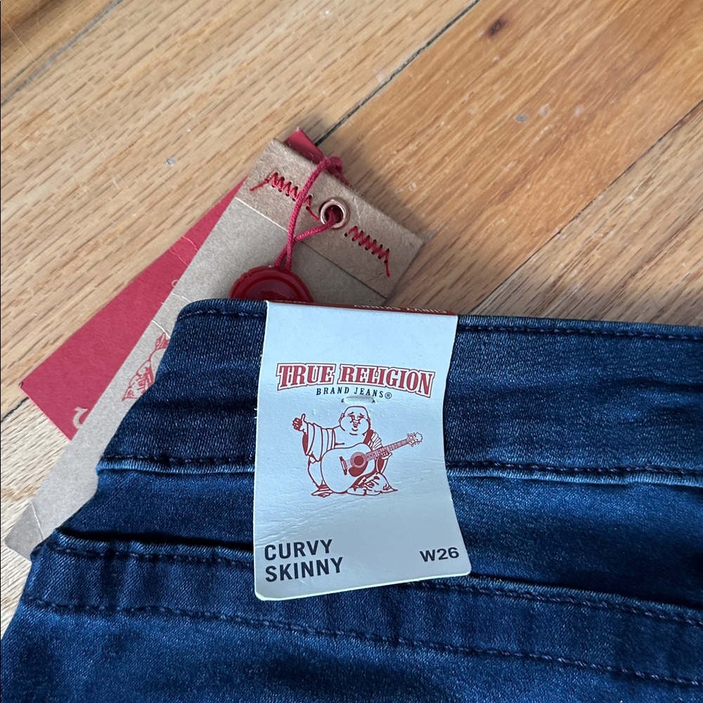True Religion Dark Blue Skinny Jeans Womens sz 26 NWT Curvy Skinny - Picture 6 of 10